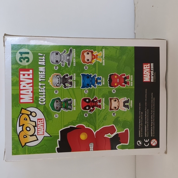 NIB Funko Pop 31 Marvel Hulk, red metallic - Picture 3 of 3